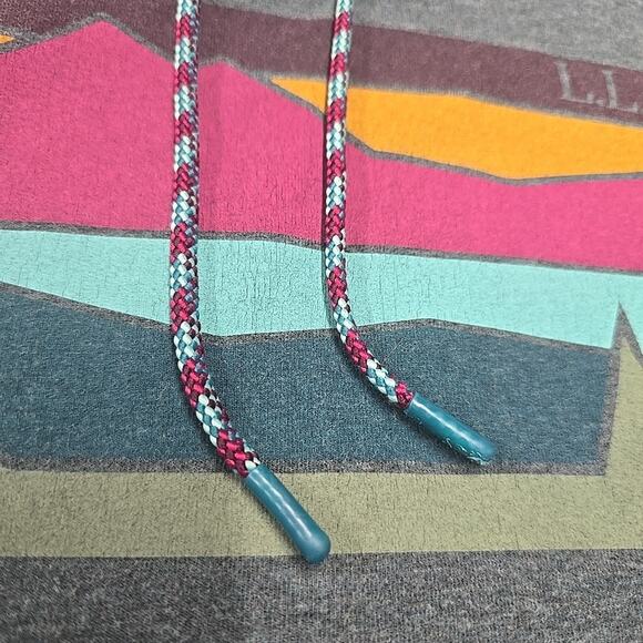 LL BEAN Womens M Cozy Camp Pullover Sweatshirt Hoodie Thumbholes Green Hiking - Picture 3 of 8